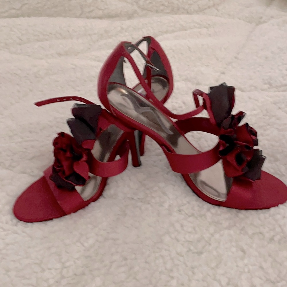 Red Satin dress sandals